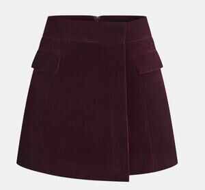 NWT Commense Velvet Mini Skirt | Color Burgundy | Size Small